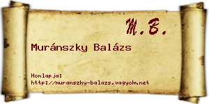 Muránszky Balázs névjegykártya