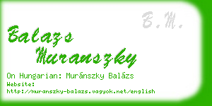 balazs muranszky business card
